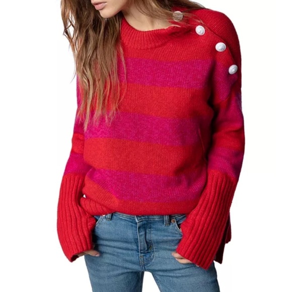 Zadig & Voltaire Sweaters - Zadig & Voltaire
Malta Striped Sweater size small oversize cashmere sweater $798